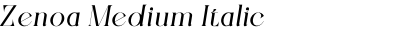 Zenoa Medium Italic